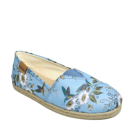 ALPARGATA FLORAL BEIJA FLOR AZUL