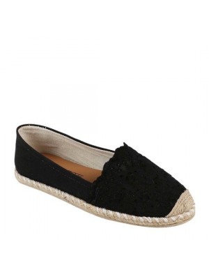 ALPARGATA BORDADA FLORAL PRETO